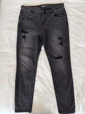 Old Navy Women’s Black Distressed Rockstar Super Skinny Jeans size 14